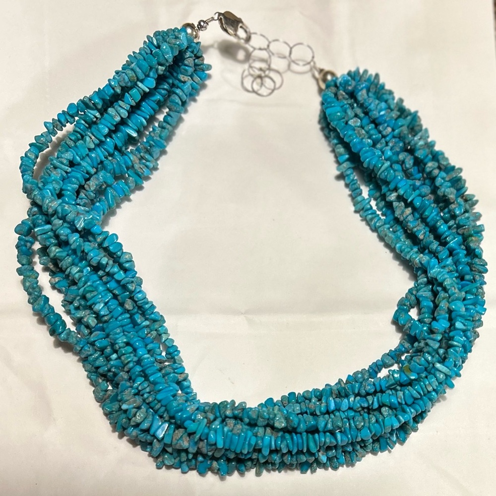 NWT JTV Tehya Oyama Turquoise Sleeping Beauty Sterling Silver Necklace 18 in